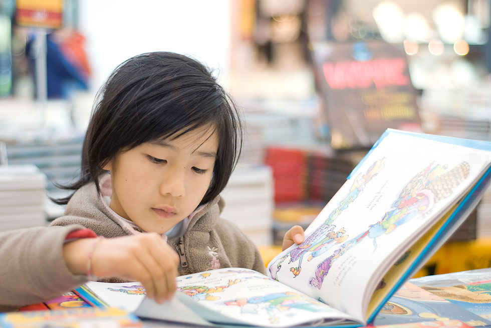Girl reads story